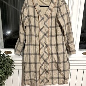 Roolee Mom Plaid Linen Midi dress